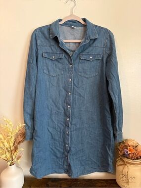 Old Navy Blue Denim Tunic Shirt